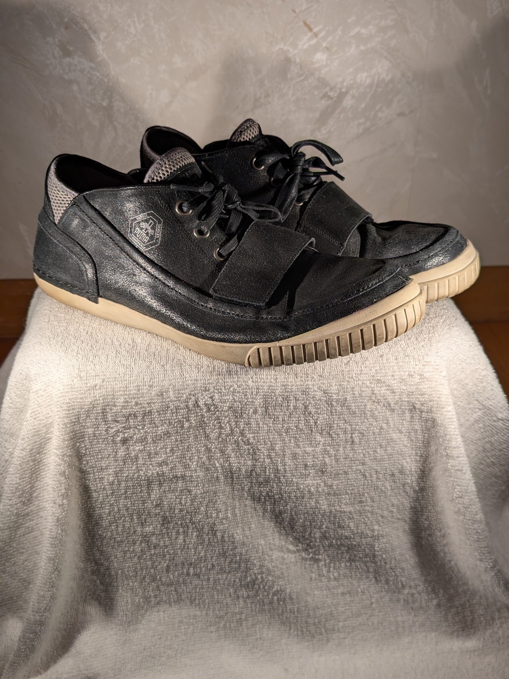Puma Rudolf Dassler Schuhfabrik Black Leather Sneakers Men's Size 13